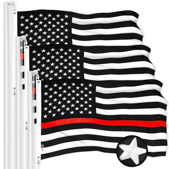 Thin Red Line State Flag 3x5FT 3-Pack Embroidered Polyester By G128