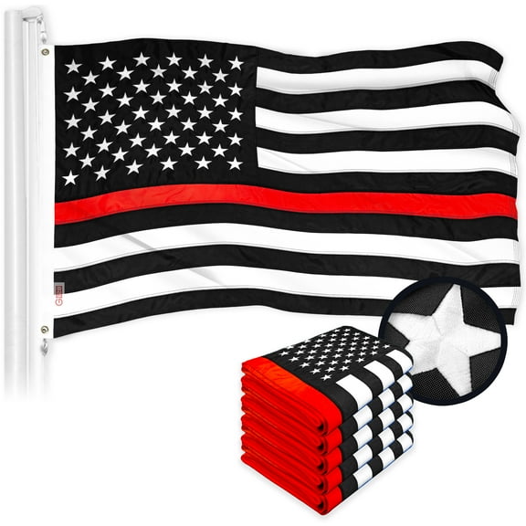 Thin Red Line State Flag 3x5FT 5-Pack Embroidered Polyester By G128