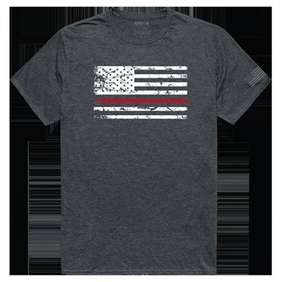 Thin Red Line Tactical Graphic T-shirt, Heather Charcoal - Extra Large
