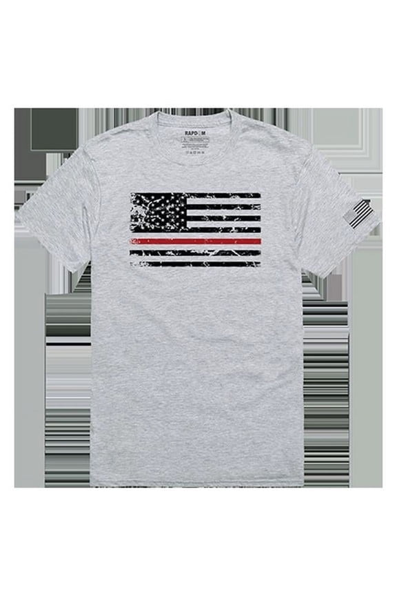 Thin Red Line Tactical Graphic T-shirt, Heather Grey - 2XL