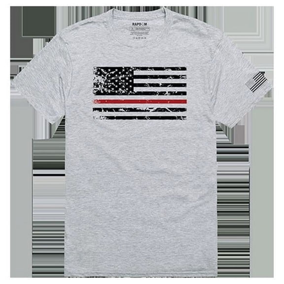 Thin Red Line Tactical Graphic T-shirt, Heather Grey - Medium