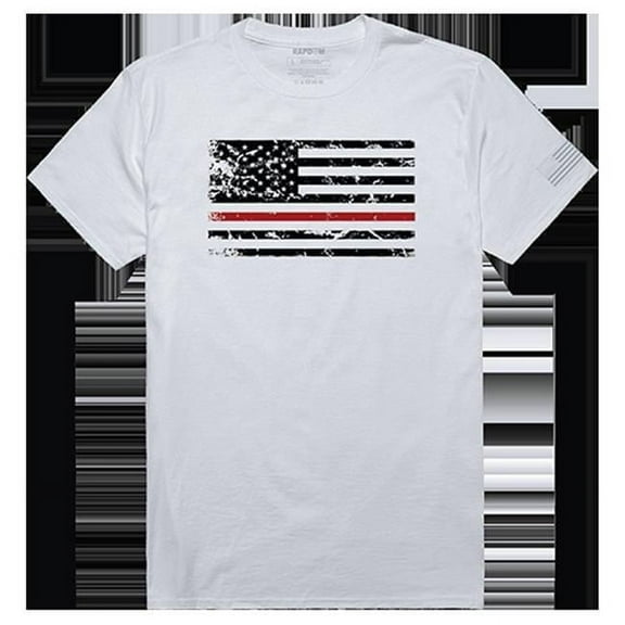 Thin Red Line Tactical Graphic T-shirt, White - 2XL