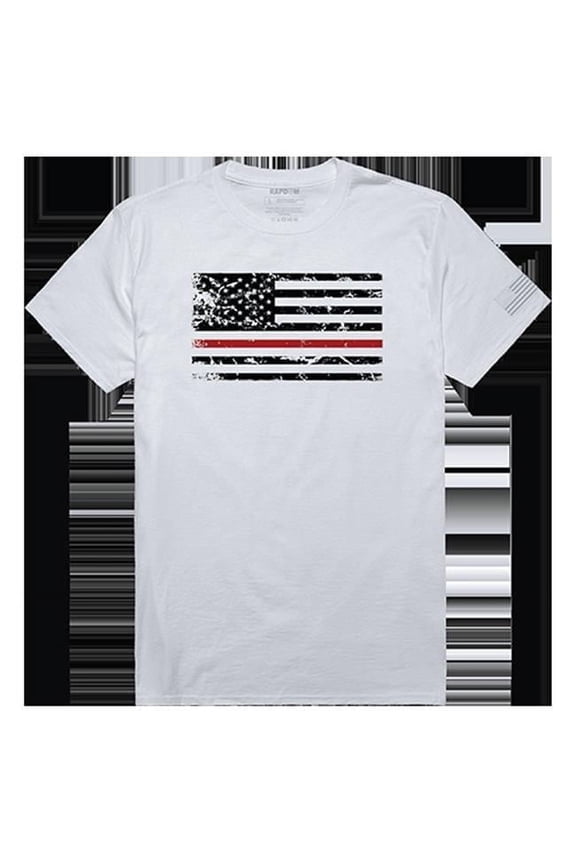 Thin Red Line Tactical Graphic T-shirt, White - Medium