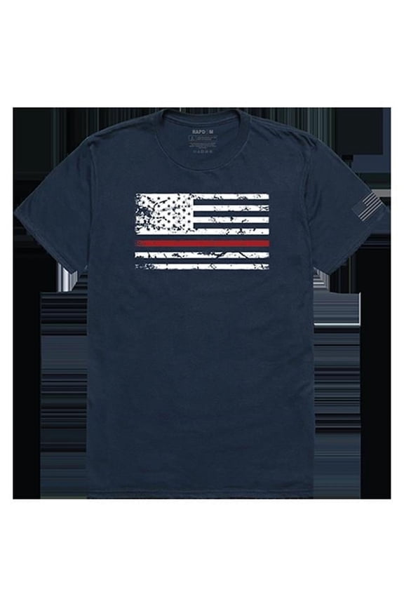 Thin Red Line Tactical Graphic Tee Shirt, Navy - Small