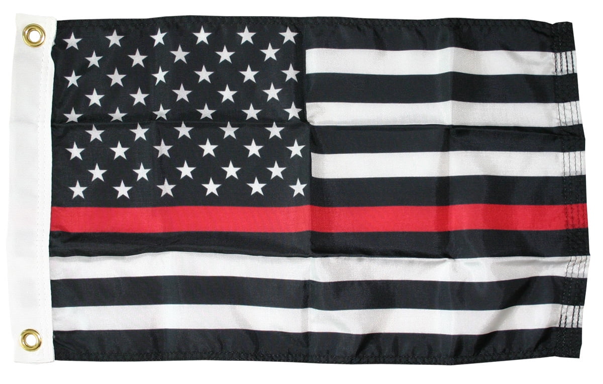 Thin Red Line (USA) - 12"X18" Nylon Flag