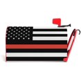 thumbnail image 1 of Thin Red Line USA Flag Honor Memories Mail Box Cover Magnetic Anti-UV 100% Polyester Standard Size 18" X 21" Oxford Garden,Postbox Letterbox Cover, 1 of 6
