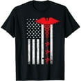 thumbnail image 1 of Thin Red Line USA Flag Nurse T-Shirt, 1 of 4