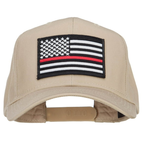 Thin Red Line USA Flag Patched Twill Cap - Khaki OSFM
