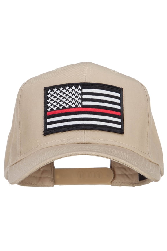 Thin Red Line USA Flag Patched Twill Cap - Khaki OSFM