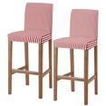 thumbnail image 1 of Thin Red Striped Bar Stool Covers - Stretch Dining Chair Covers Set of 2, Farmhouse Modern Red Stripes Bar Chair Cover Removable Counter Stool Pub Chairs Slipcovers Protectors for Kitchen/Cafe, 1 of 9