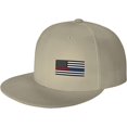 Thin Red and Blue Line American Flag Flat Bill Visor Classic Snapback ...