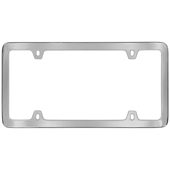 Thin Rim Only Solid Brass 4 hole License Plate Frame (Chrome)
