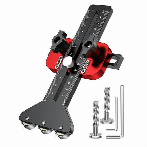 Thin Rip Table Saw Jig - 3 Pulleys Thin Rip Jig for Making Repetitive Narrow Strip Cuts, Table Saw Guide Fits,1 set * Thin Rip Table Saw Jig,Black & Red