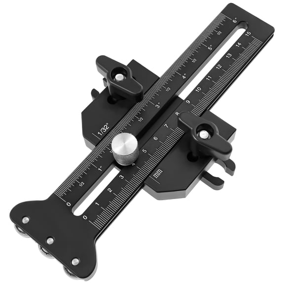 Thin Rip Table Saw Jig Aluminum Alloy Narrow Strip Cutting Guide Tool (black )