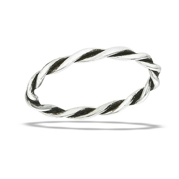 Thin Rope Twist Knot Stacking Ring .925 Sterling Silver Band Jewelry Female Male Unisex Size 10