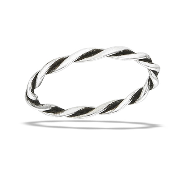 Thin Rope Twist Knot Stacking Ring .925 Sterling Silver Band Jewelry Female Male Unisex Size 8