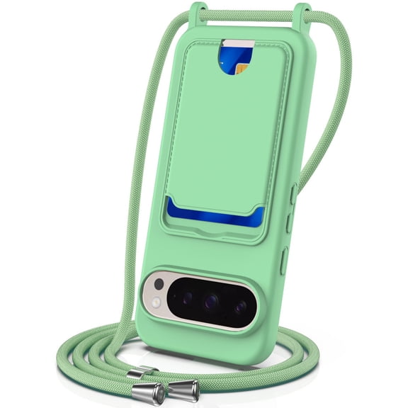Thin Silicone Protective Shell Featuring Build In Credit Card Slot & Removable Crossbody Straps for Smartphones