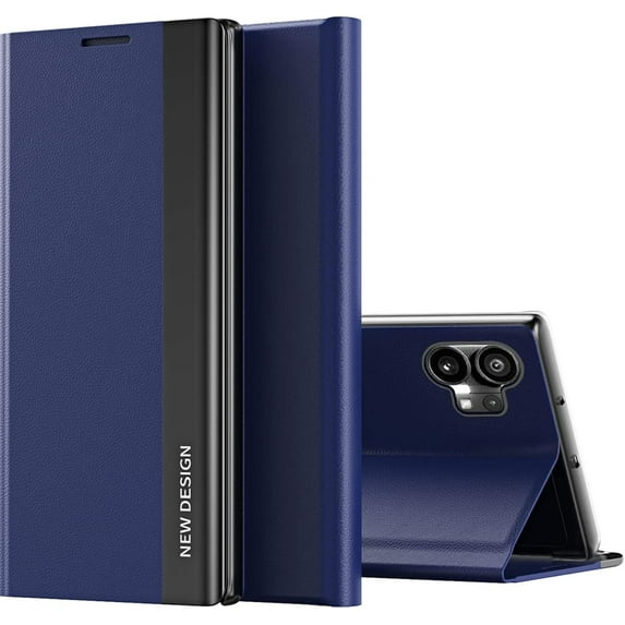 Thin Slim Flip Case for Nothing Phone 1 with Stand, Premium Business PU Leather Shockproof Protective Phone Cover Case for Nothing Phone 1 CX Deep Blue