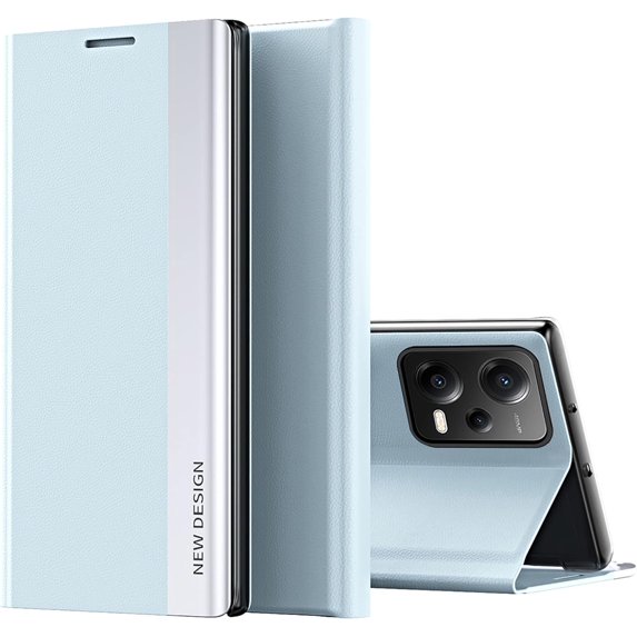 Thin Slim Flip Case for Xiaomi Redmi Note 12 5G with Stand, Case for Xiaomi Poco X5, Business PU Leather Shockproof Protective Phone Cover Case for Redmi Note 12 5G/ Poco X5 CX Light Blue