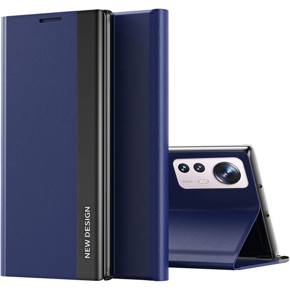 Thin Slim Flip Case for Xiaomi 12 Lite with Stand, Premium Business PU Leather Shockproof Protective Phone Cover Case for Xiaomi 12 Lite CX Deep Blue