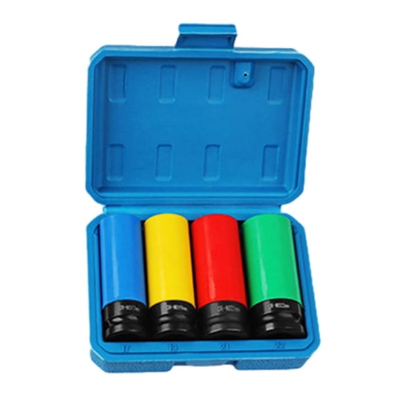 Thin Socket Set for HusbandDa-1/2" Drive Impact Socket Antiscratch Wheel Protector Lug Nut Socket with Colored Sleeve