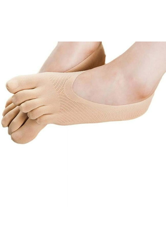 Thin Socks Women New Arrival Five Toe Sock Slippers Invisibility for Color Socks Style B-120 Khaki One Size