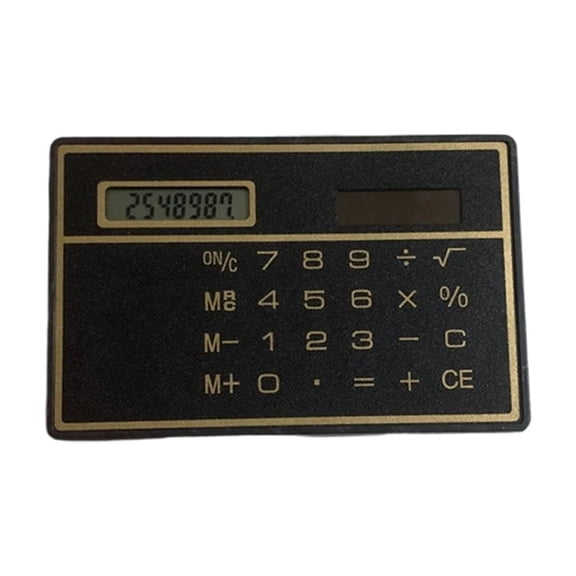 Solar Power Credit Card Sized Calculator Thin ABS Plastic Construction 8 Digit Display Perfect For Travel Office