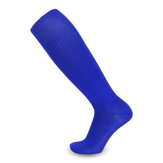 Thin Solid Color High-Top Football Socks Sport Socks Over The Knee Socks for Men Adult Blue A