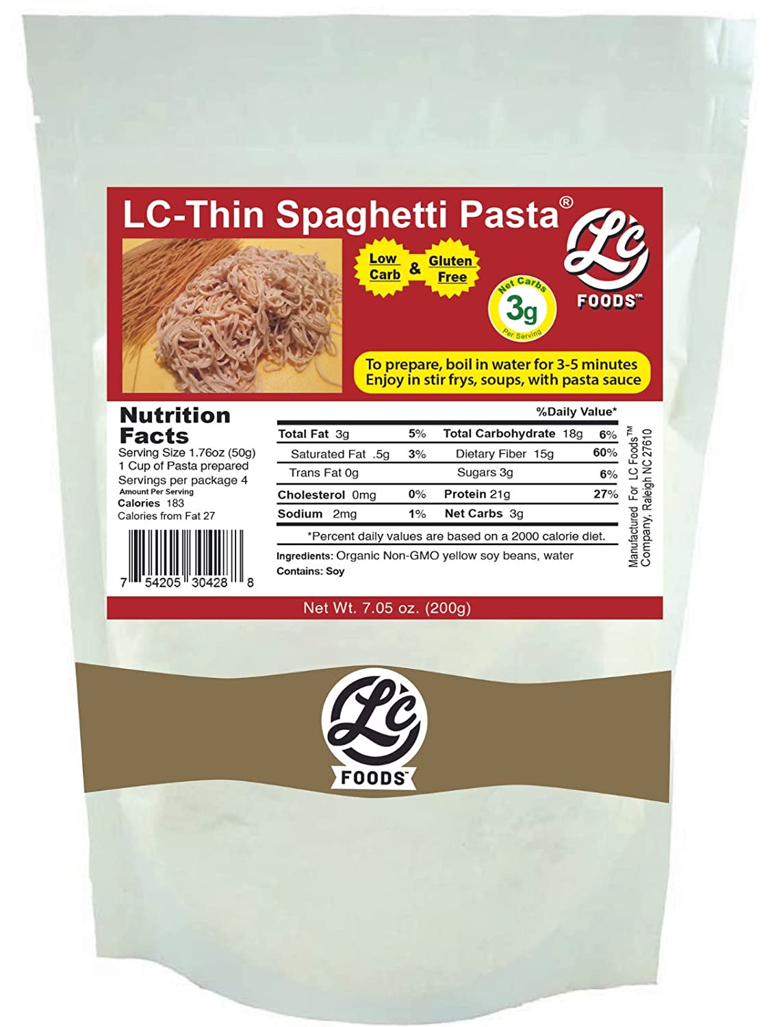 Thin Spaghetti Pasta Noodles High Protein Fiber Organic NonGMO