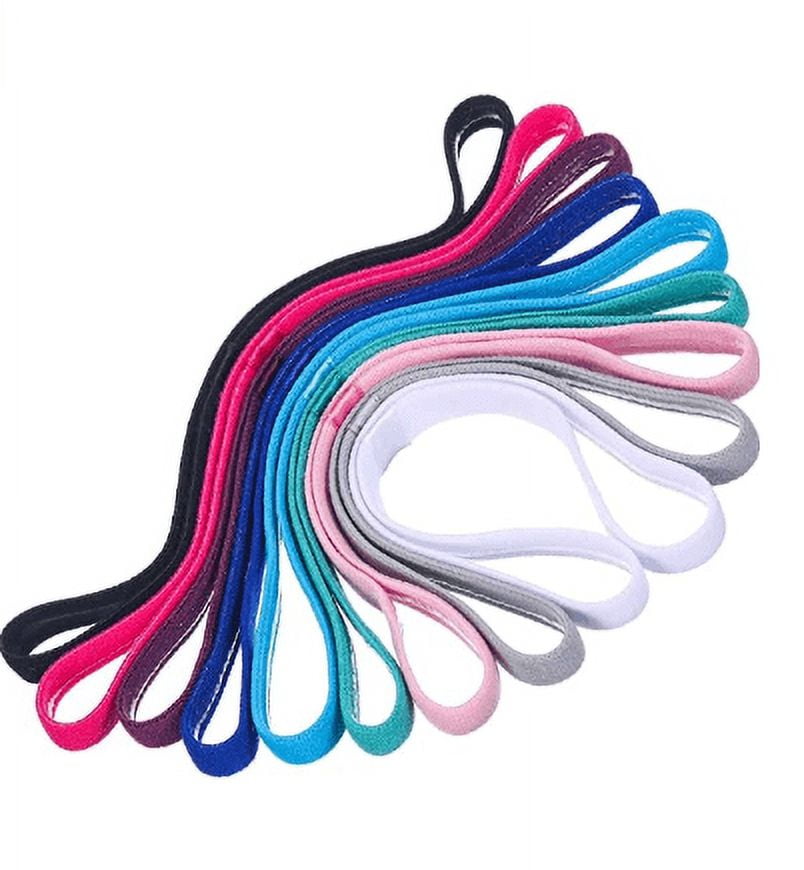 Thin Sports Headband Elastic Headwrap NoSlip Grip Hairband Workout Fashion Color Head Bands