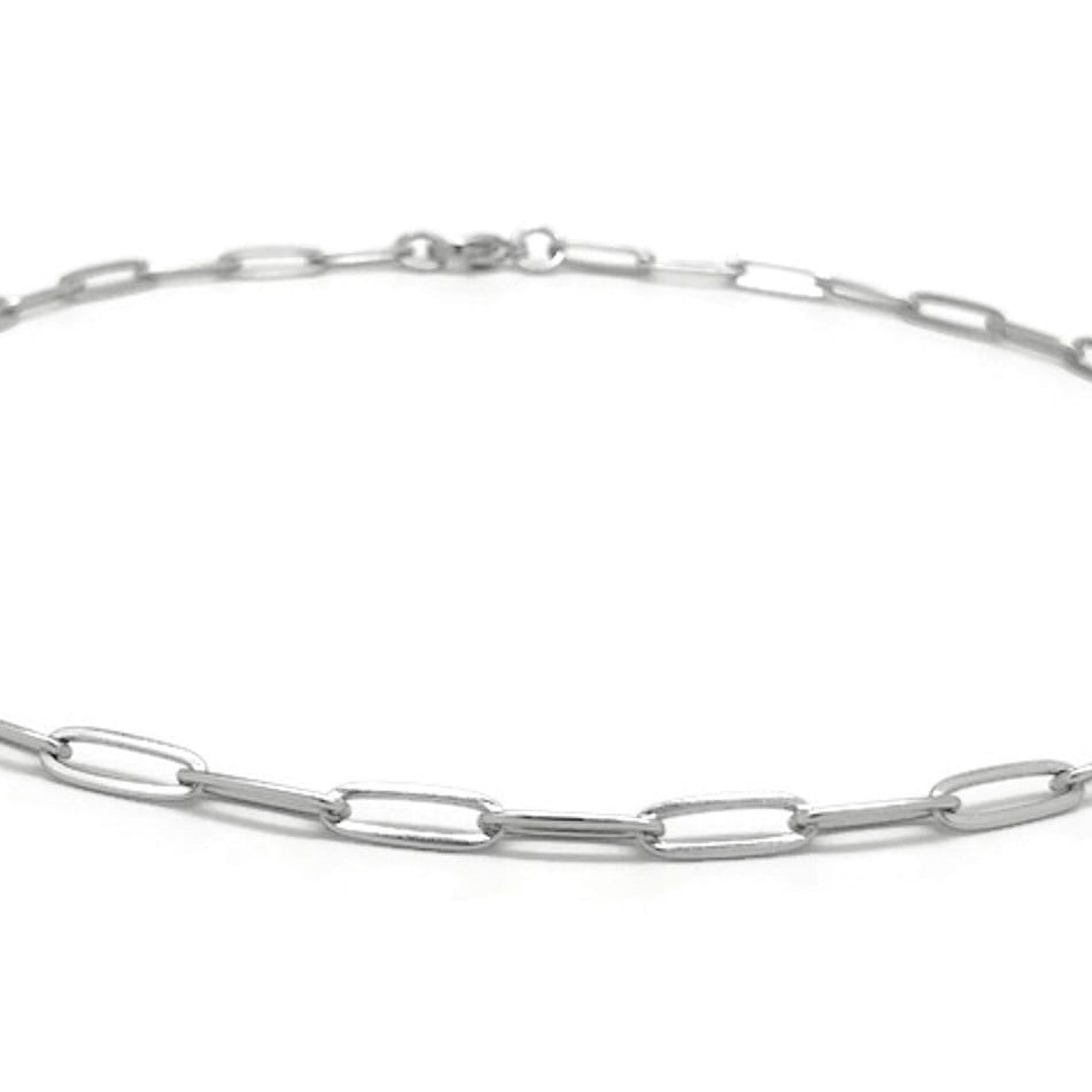 Thin Stainless Steel Paperclip Link Necklace Chain (18 Inch)