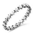 thumbnail image 1 of Thin Star Antiqued Midi Eternity Stackable Sterling Silver Ring 925 Jewelry Female Male Size 13, 1 of 4