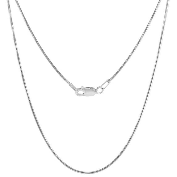 Thin Sterling Silver 1mm Snake Chain Necklace for Women Nickel Free Italy 16 inch