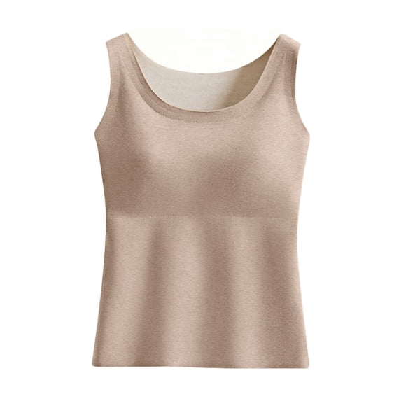 Thin Strap Adjustable Camisole Tops Ladies Removable Detachable Design Breathable Light Fabric Sleeveless Shirts for Travel Shopping Gym Racerback Cami Tank Tops (Khaki,4XL)