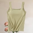 thumbnail image 1 of Thin Strap Adjustable Camisole Tops Ladies Removable Detachable Design Breathable Light Fabric Sleeveless Shirts for Travel Shopping Gym Spring Summer Outer Wear Camisole (Light Green,M), 1 of 7