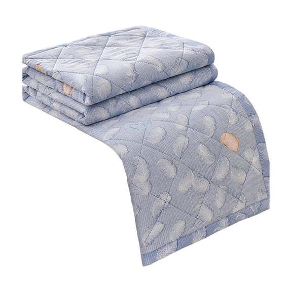 Thin Summer Cool Quilt- Cotton Duvet- Feather Pattern Quilt, Lightweight Breathable, for Sofa Bed Blanket, for Hot Nights and Hot Sleepers, 59x79in
