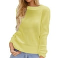 thumbnail image 1 of Thin Sweaters for Women Lightweight Knitted Sweater Sheer Tops Blouse Color: Yellow Size: S, 1 of 6