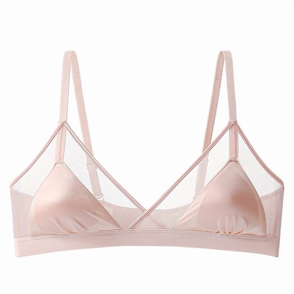 Thin Triangle Bralette Wireless Push Up Lace Mesh Breathable Comfort Bras For Women