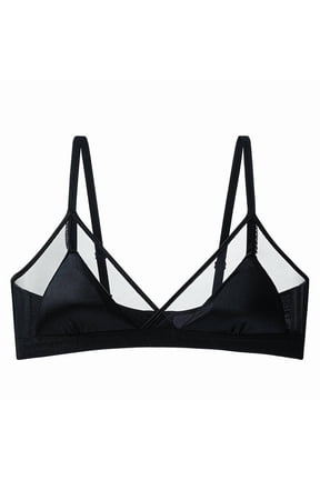 Thin Triangle Bralette Wireless Push Up Lace Mesh Breathable Comfort Bras For Women