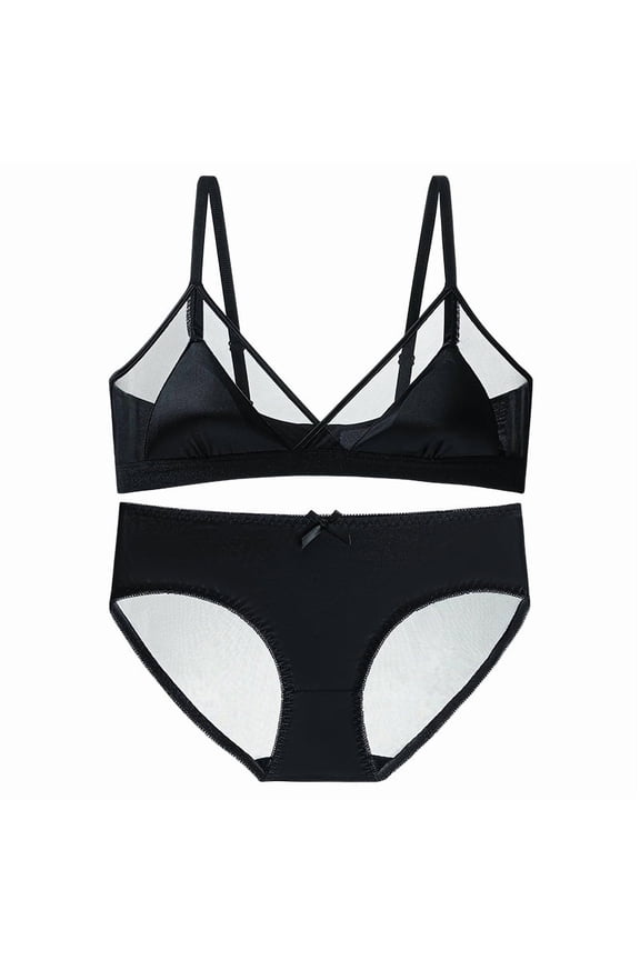 Thin Triangle Bralette Wireless Push Up Lace Mesh Breathable Comfort Bras For Women