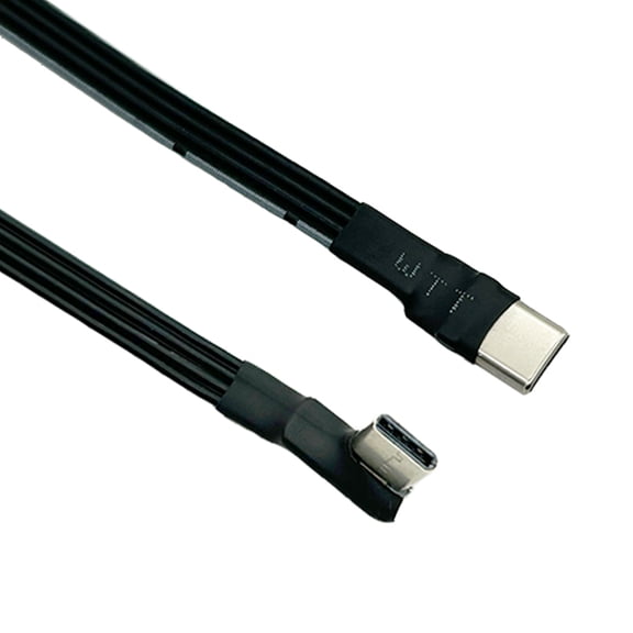 Thin USB 2.0 USB C to USB C Data Cable with Right Angled Connectors FPC Wire for Connection to FPVs and More