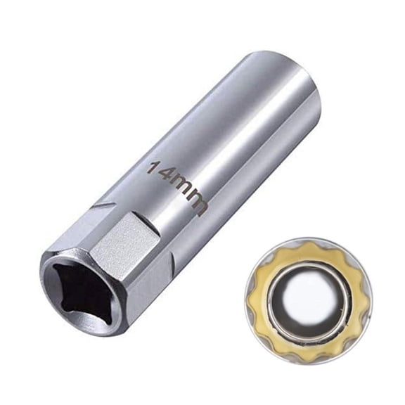 Thin Wall Magnetic 14mm Spark Plug Soet Wrench 12Point Y7K7 Drive 38in I4 R8C3