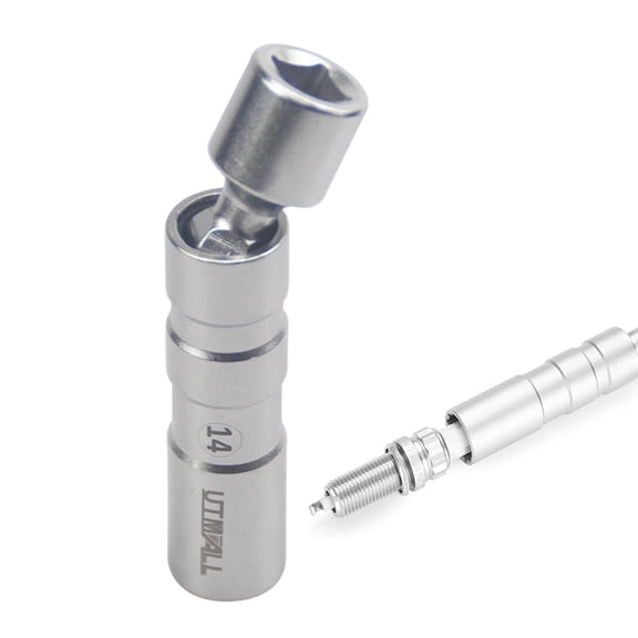 Thin Wall Universal Joint 14mm Spark Plug Socket Magnetic Removal Tool 12pt 95mm Length
