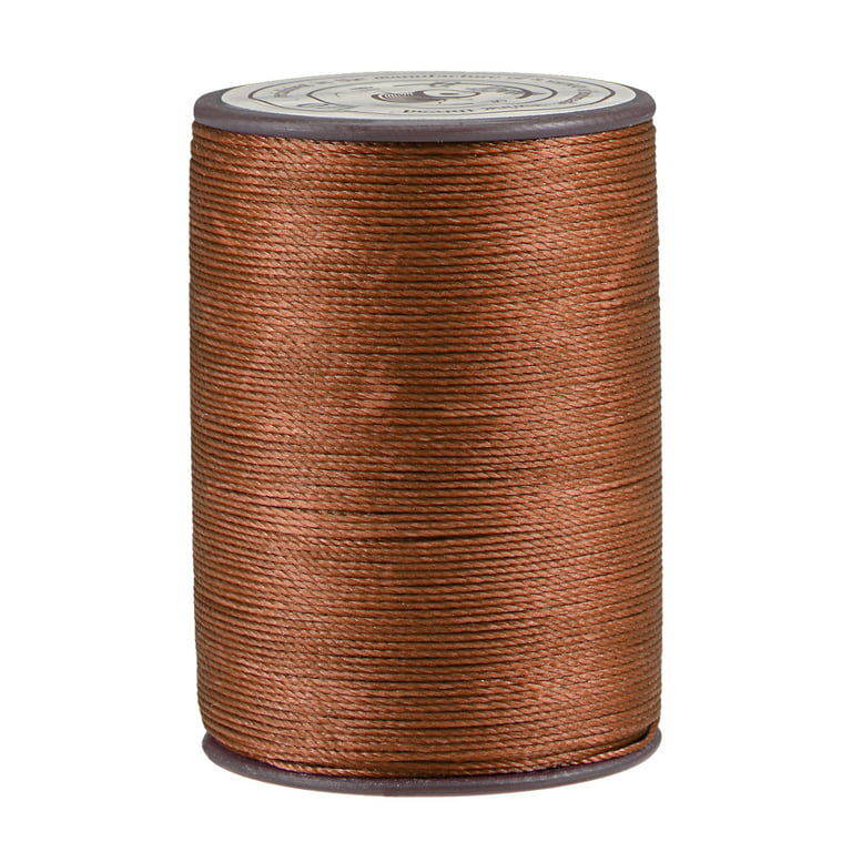 Thin Waxed Thread 175 Yards 0.45mm Polyester String Cord for Machine Sewing Hand Quilting Weaving, Deep Brown