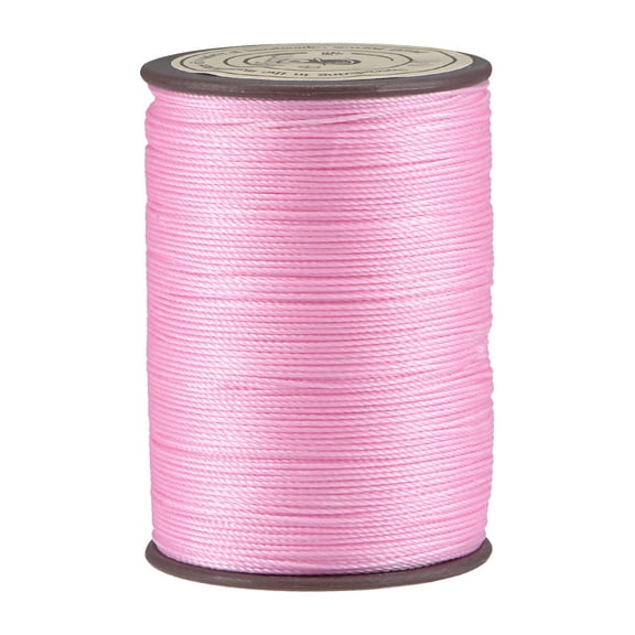 Thin Waxed Thread 175 Yards 0.45mm Polyester String Cord for Machine Sewing Hand Quilting Weaving, Pink