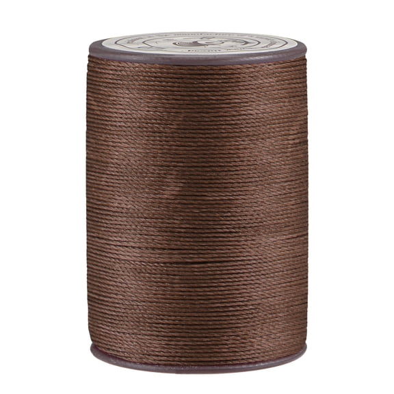 Thin Waxed Thread 93 Yards 0.65mm Polyester String Cord for Machine Sewing Hand Quilting Weaving, Coffee