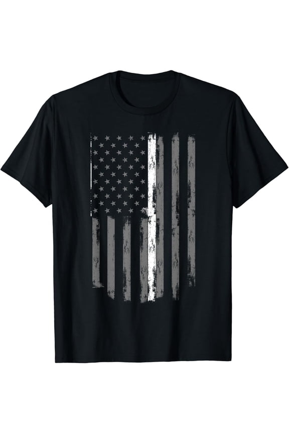 Thin White Line EMS EMT American Flag Emergency Paramedic T-Shirt