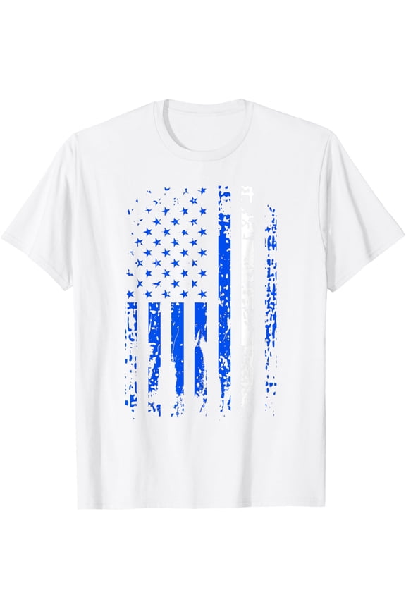 Thin White Line Shirt American Flag EMS EMT Paramedic Gift T-ShirtMen and women, White T-shirt, size: Extra large