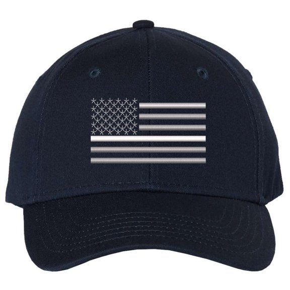 Thin White Line USA Flag Hat American Flag Baseball Cap | Support EMS EMT & First Responders (NavyBlueThinWhiteLine)