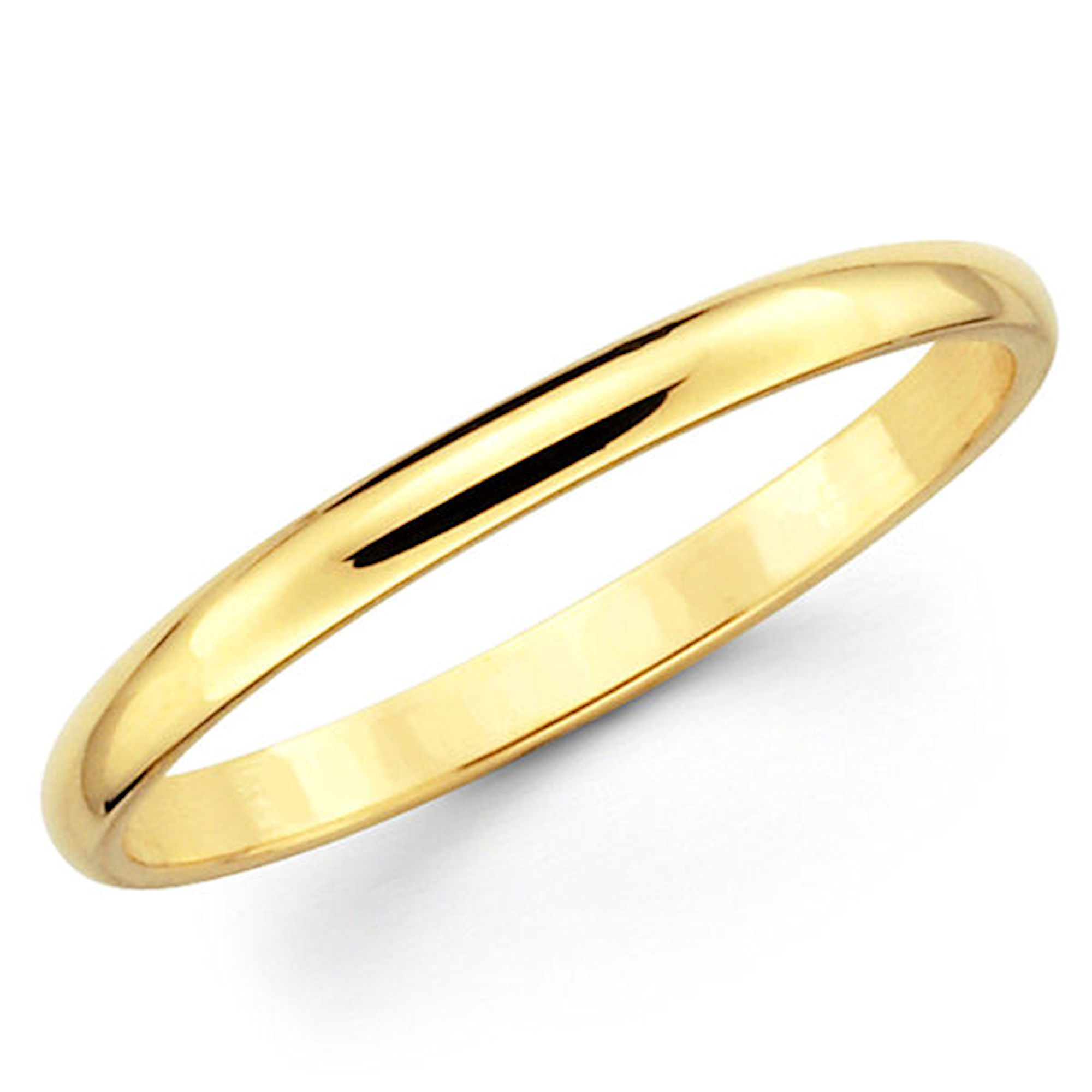 Thin Yellow Gold Plated Stainless Steel 2mm Wedding Band Ring - Walmart.com